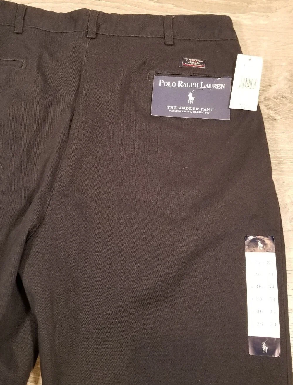 Vintage Polo Ralph Lauren Andrew Pant Mens 36x34 Navy Blue Pleated Deadstock NWT